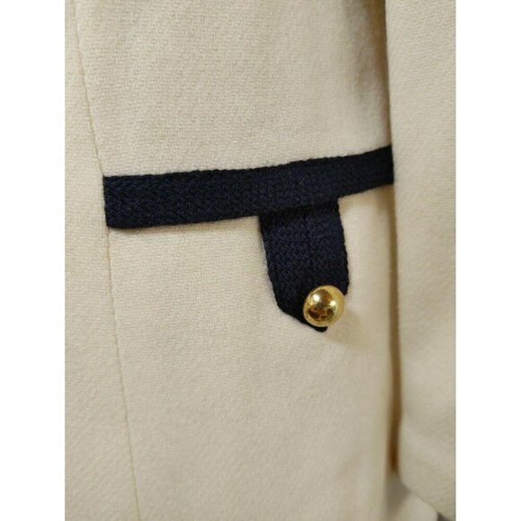 Vintage Jack Winter Womens Wool Jacket Size 10 With Navy Trim & Gold Buttons - Picture 7 of 12